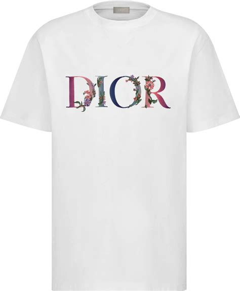 dior flower t shirt white|christian Dior paris t shirt.